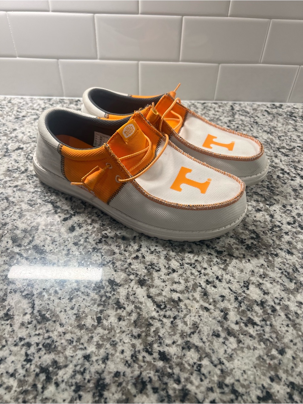 Hey Dude Wally Tri Tennessee Vols White Orange Mens Slip On Shoes Size M9